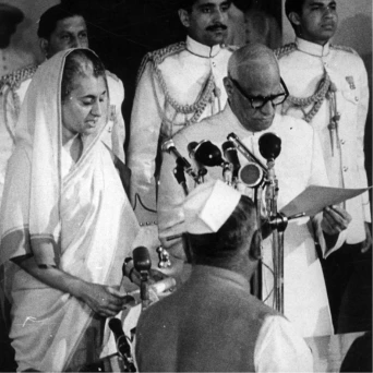 Indira Gandhi swore in as prime minister of India