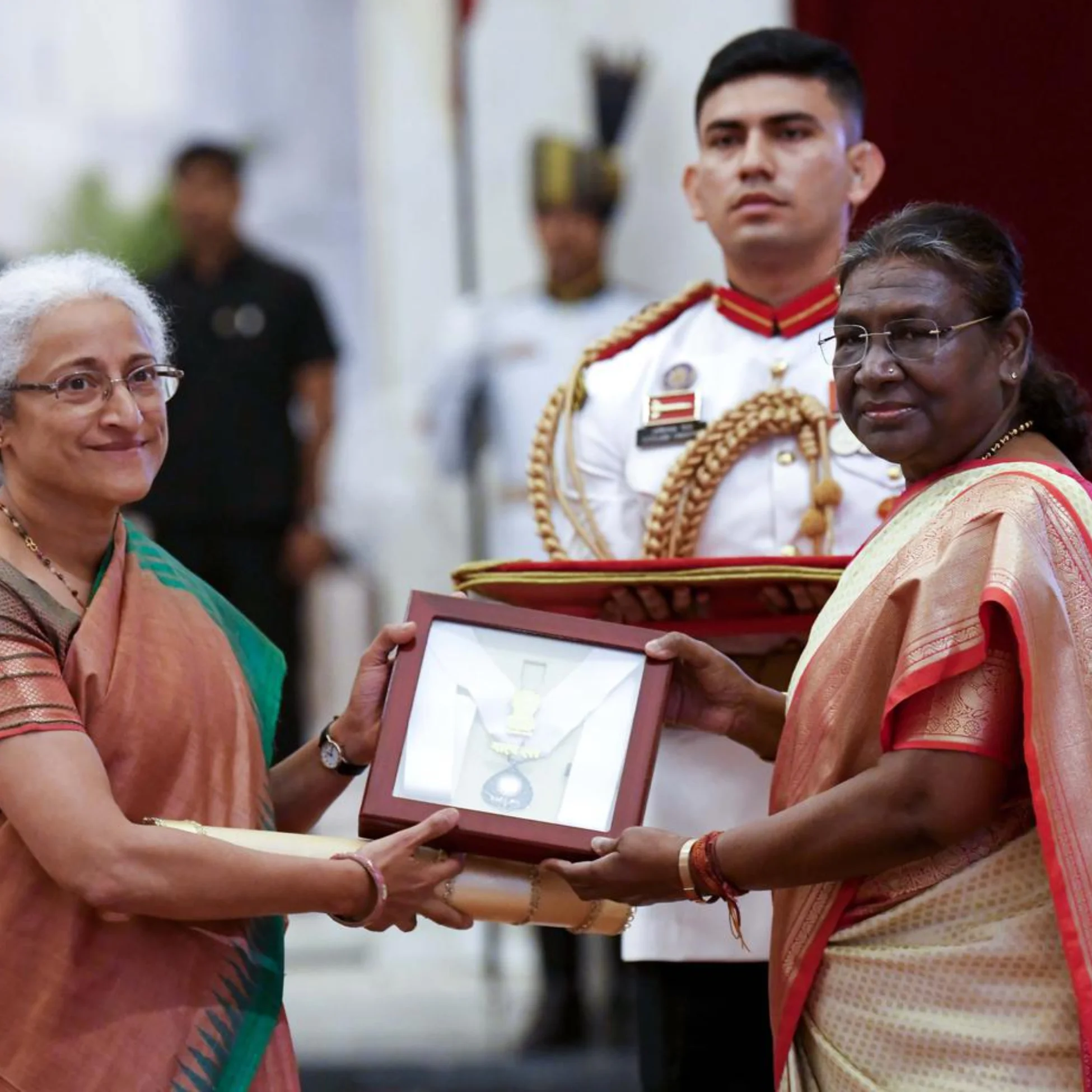 President of India giving Bharat Ratna Award