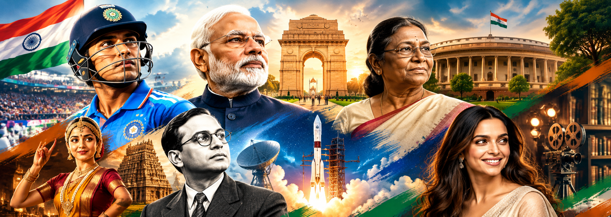 India Ki Shaan editorial collage of Indian achievers, leadership, sports, science and culture